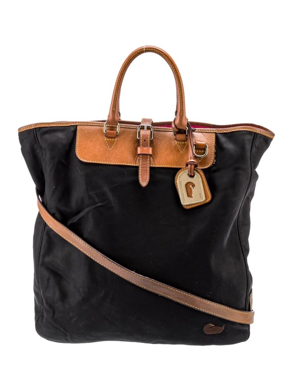 Dooney & Bourke Women's Nylon Leather Trim Totes Bag Satchet Black Brown .